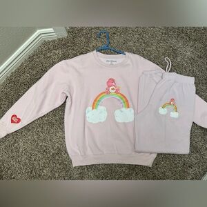 Care Bear Crewneck and Sweat Pant set, Women’s TOP size M, Women’s BOTTOM Size M